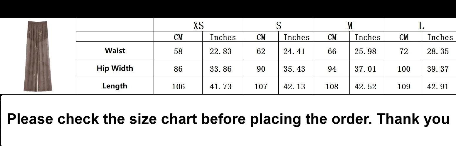 TRAFZA Sexy Chic Women Transparent Pants Sequins Straight Wide Leg Pants Fashion 2025 Spring Summer Holiday Party Trousers TRAFZA Sexy Chic Women Transparent Pants Sequins Straight Wide Leg Pants Fashion 2025 Spring Summer Holiday Party Trousers